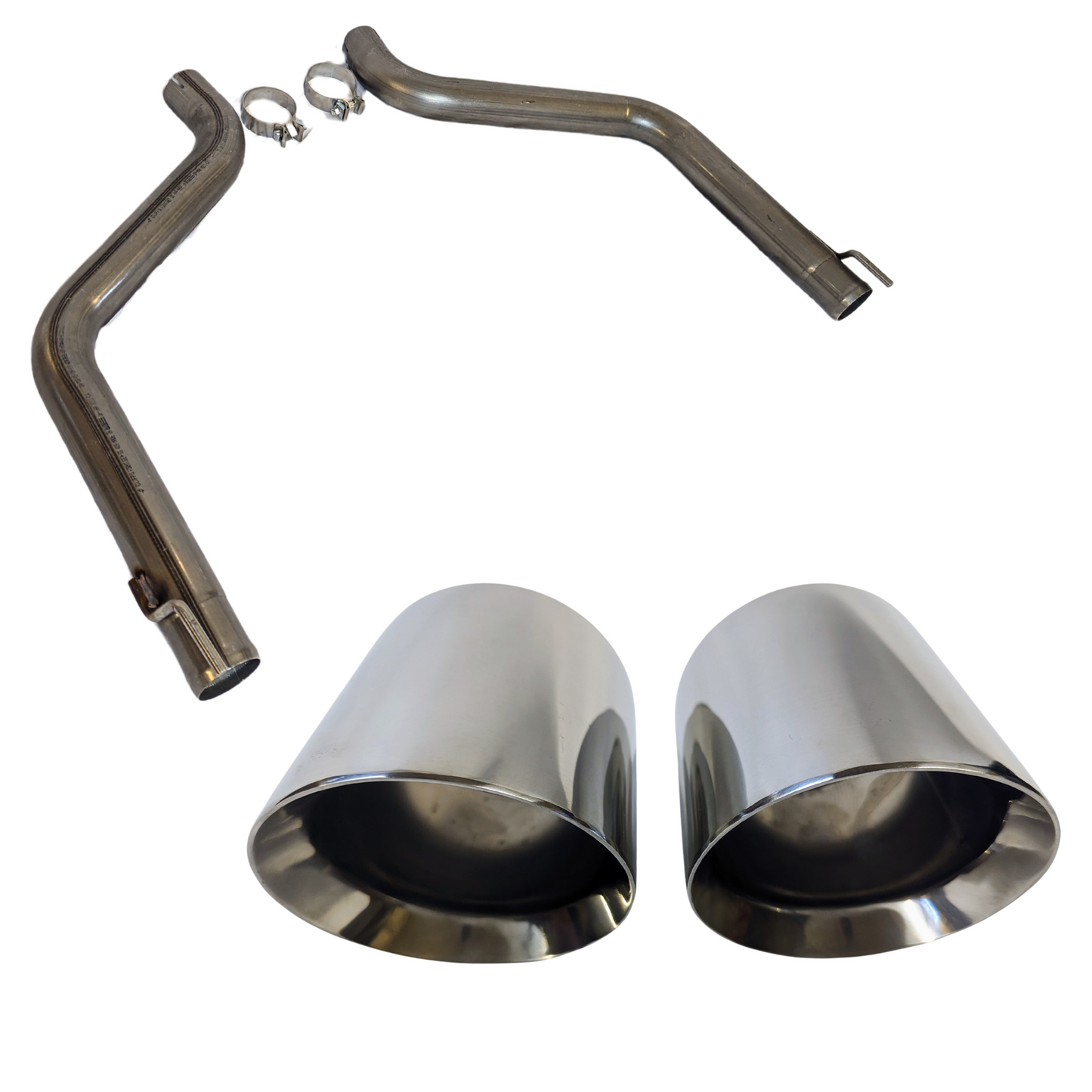 Axle back exhaust system for Dodge hemi Challenger with exhaust tips
