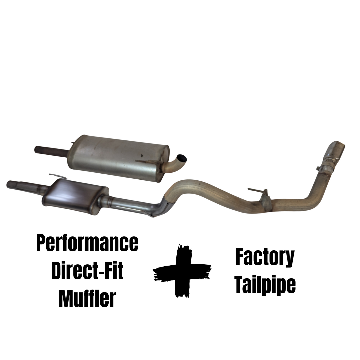 B2 Fabrication muffler installed on Ford F150 tailpipe