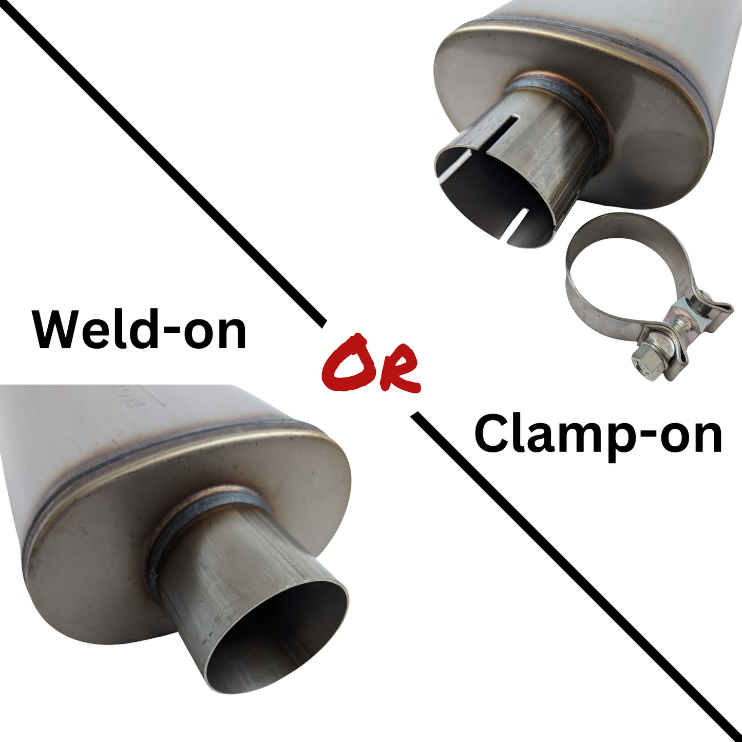 clamp on vs weld on exhaust system mufflers