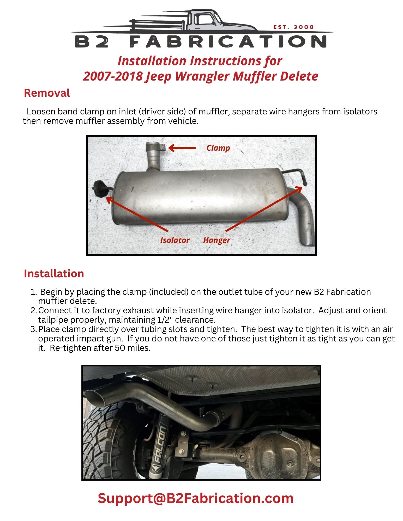Jeep Wrangler Muffler Delete Installation Instructions  