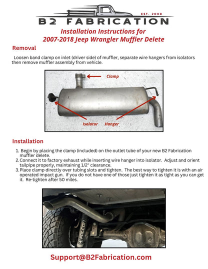 Jeep Wrangler Muffler Delete Installation Instructions  