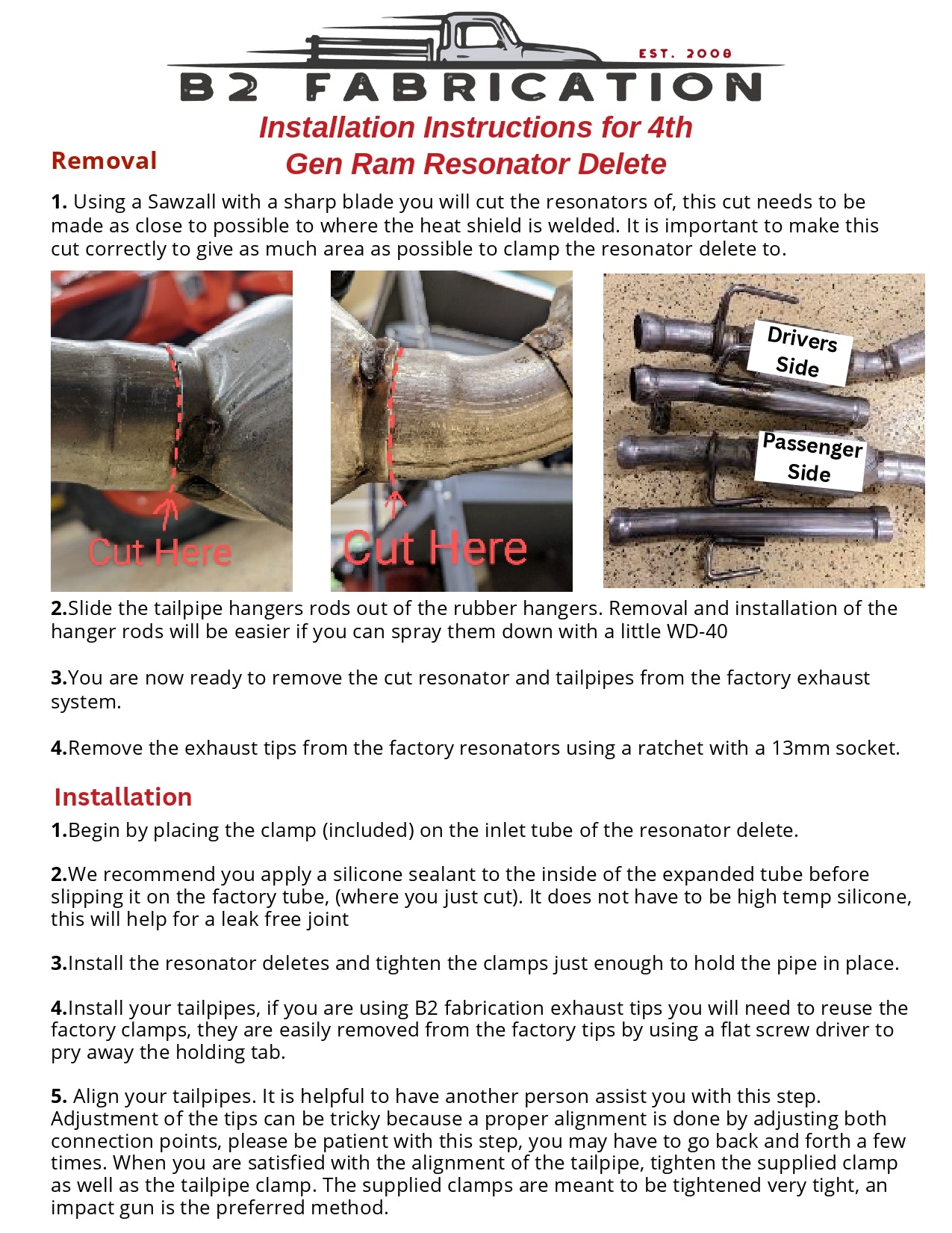 Exhaust System Installation Instructions | B2 Fabrication - Easy DIY