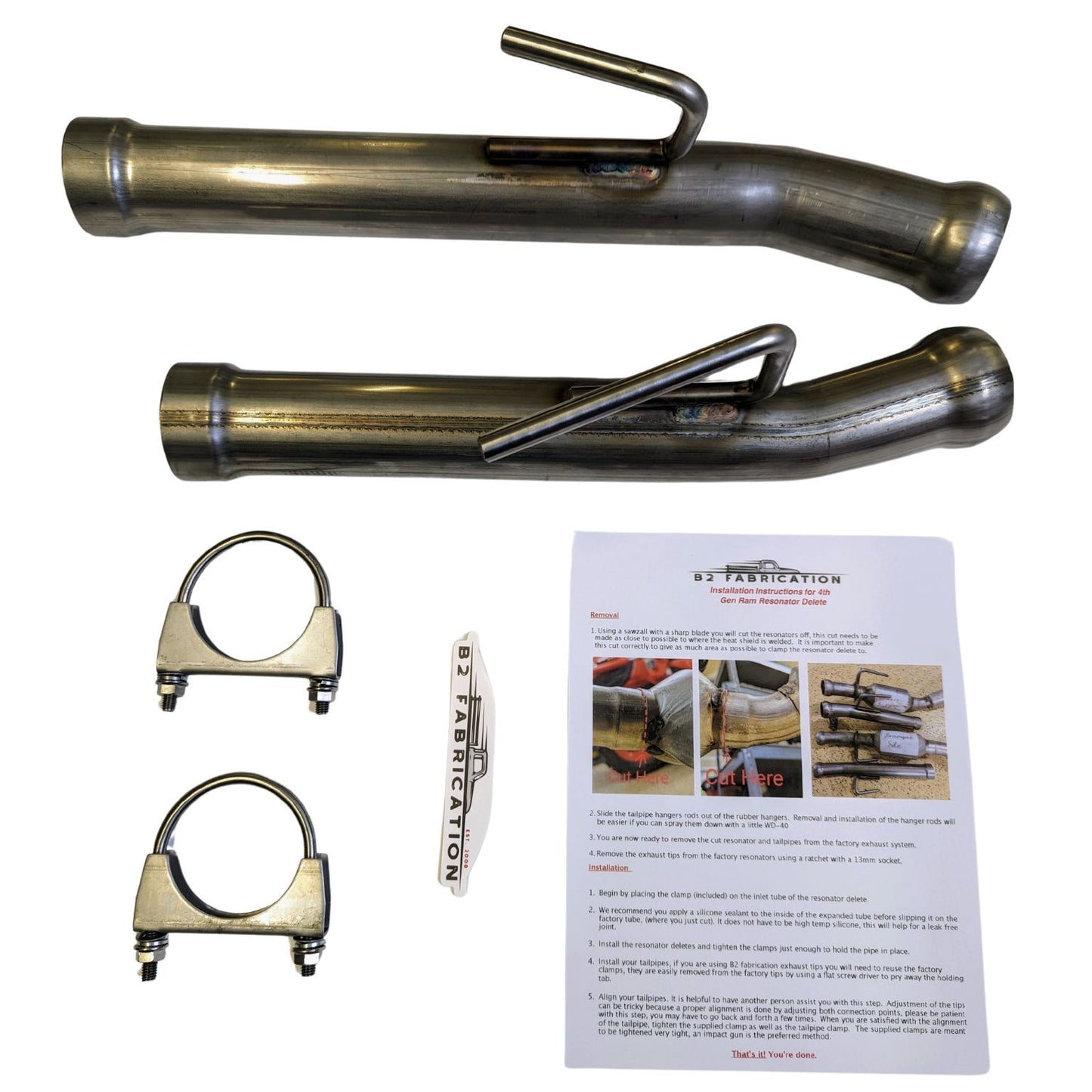 Dodge Ram 1500 Resonator Delete Kit for 2008-2018 - Complete Kit Overview