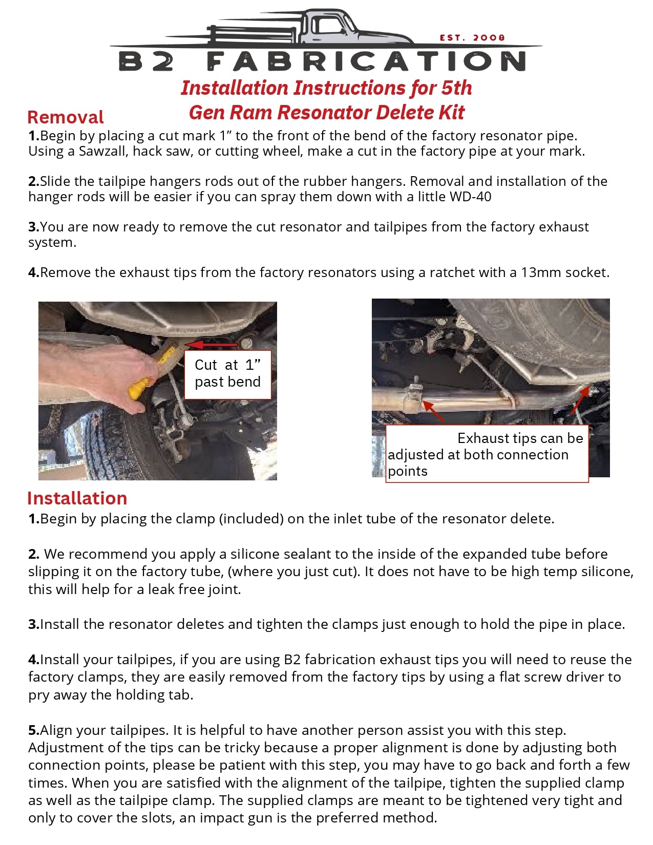 Exhaust System Installation Instructions | B2 Fabrication - Easy DIY