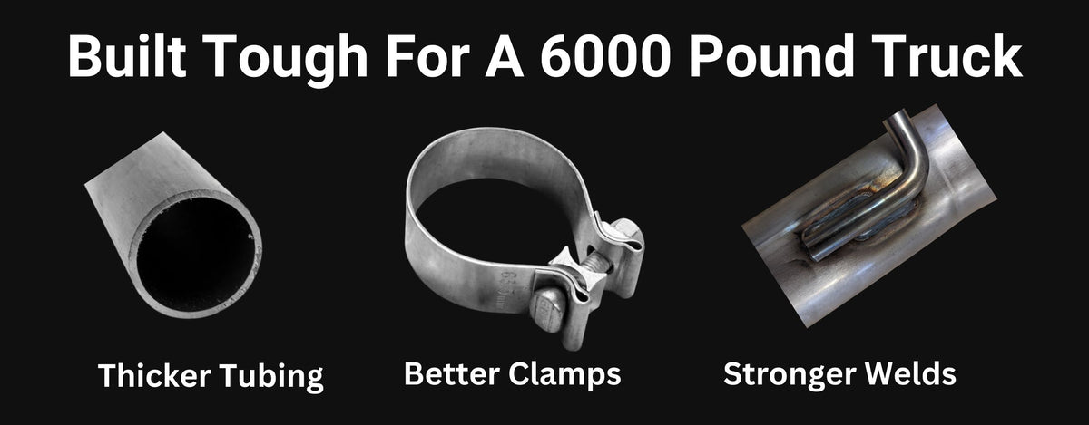 Truck exhaust hangers, welds and clamps