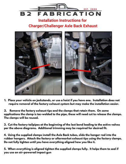 2015-2023 5.7L/6.2L/6.4L Charger/Challenger Axle Back Exhaust System