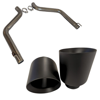 Dodge Charger and Challenger 5" black exhaust tips with axle back loud exhaust system