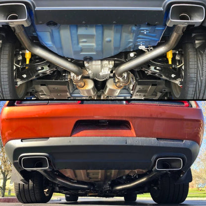 Dodge Charger and Challenger rear axle back muffler delete installed.