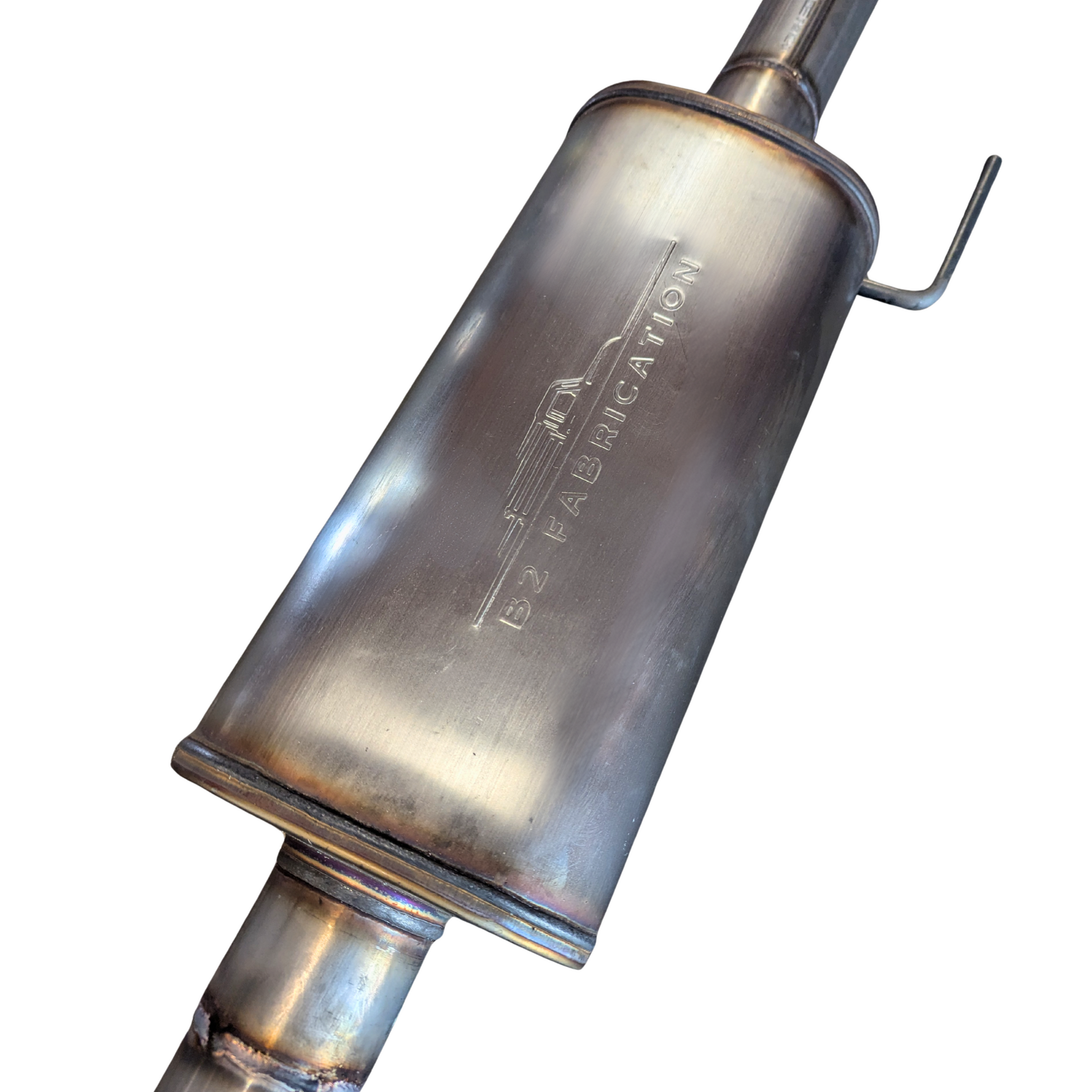 Close-up of mandrel-bent stainless steel tubing – B2 Fabrication F-150 exhaust
