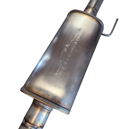 Close-up of mandrel-bent stainless steel tubing – B2 Fabrication F-150 exhaust