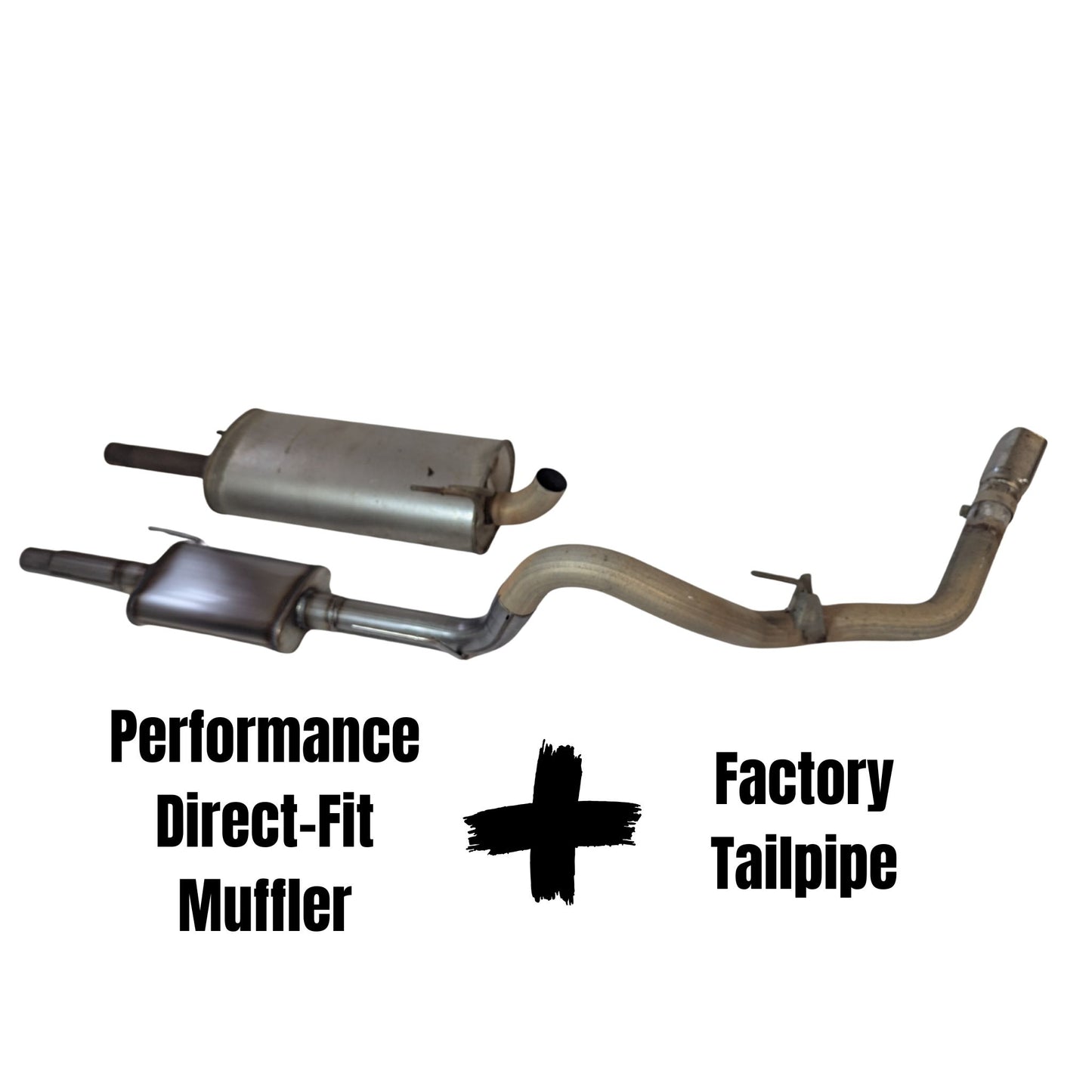B2 Fabrication muffler installed on Ford F150 tailpipe
