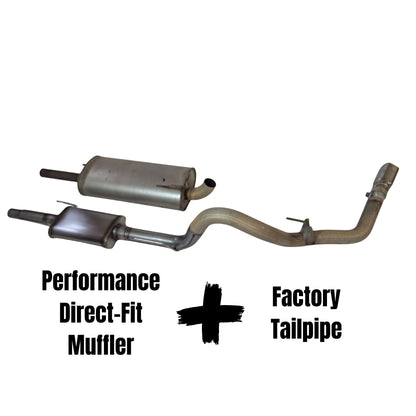 B2 Fabrication muffler installed on Ford F150 tailpipe