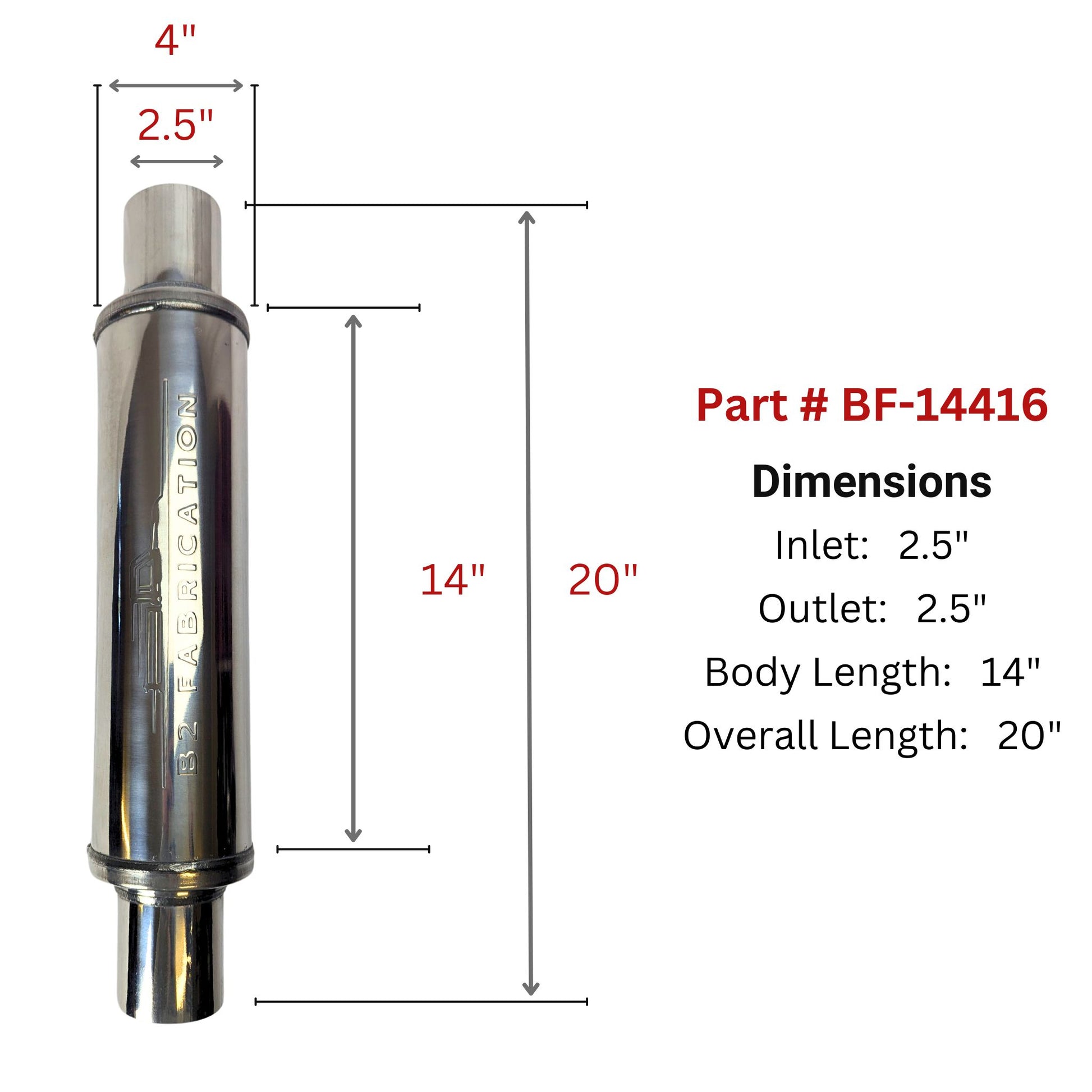 2.5" glasspack cherry bomb muffler
