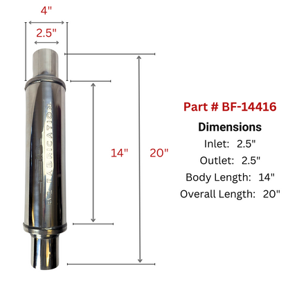 2.5" glasspack cheerybomb muffler