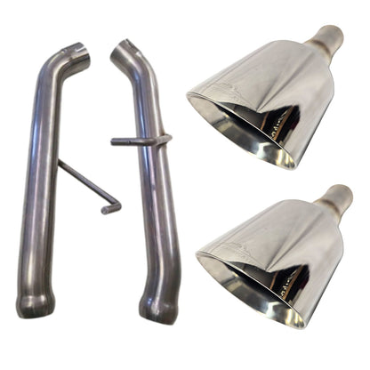 ram 1500 axle back exhaust system with exhaust tips